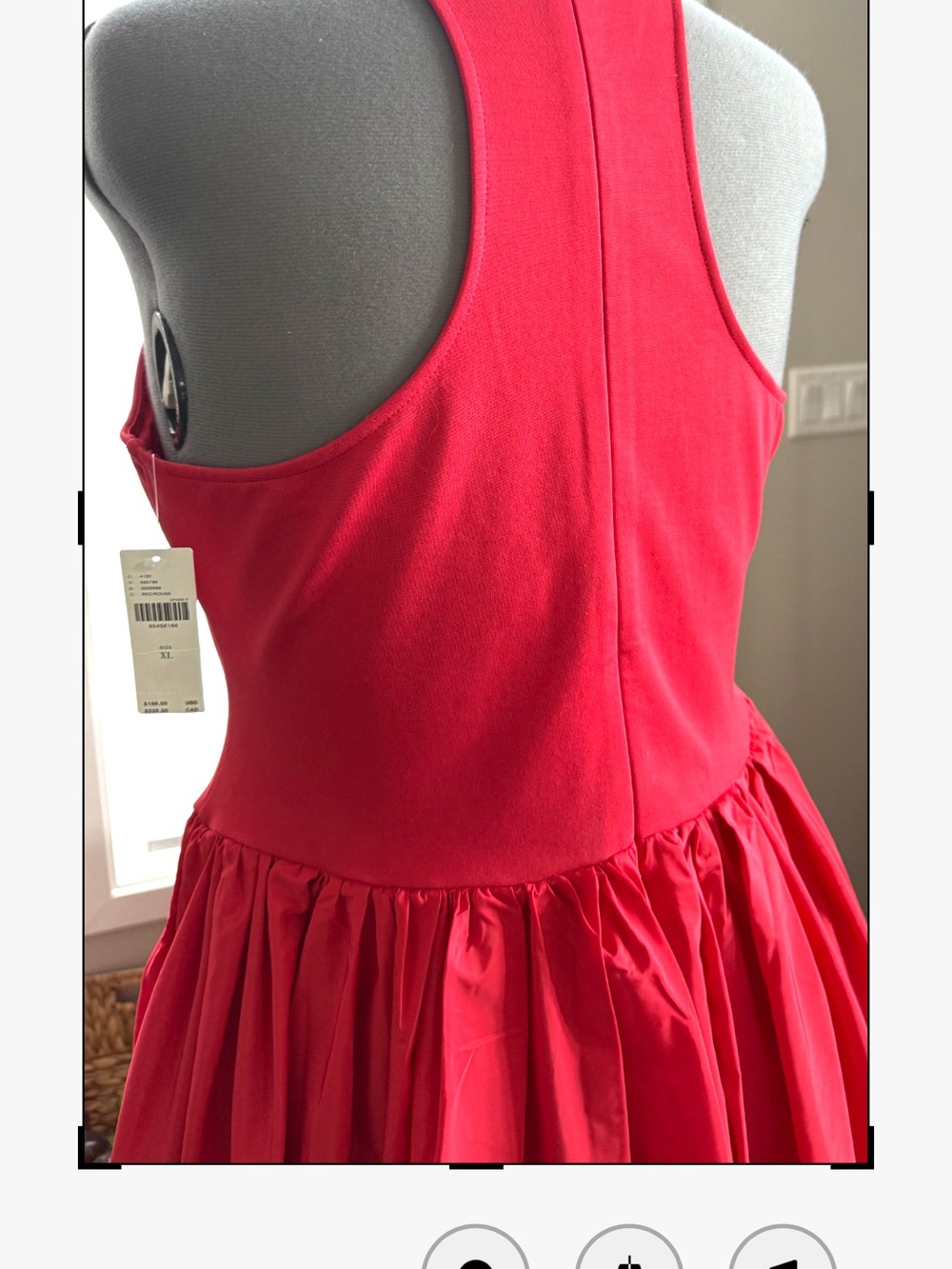 Anthropologie Sleek Sleeveless Red Maxi Dress with Flowing Gathered Skirt.NWT XL - Picture 4 of 8